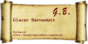 Glazer Bernadett névjegykártya